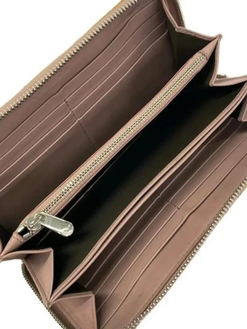 DIOR/ChristianDior Cannage Stitch Beige Patent Leather Long Wallet